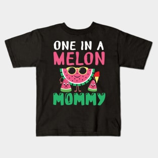 Glasses Watermelon One In A Melon Mommy Mother Son Daughter Kids T-Shirt